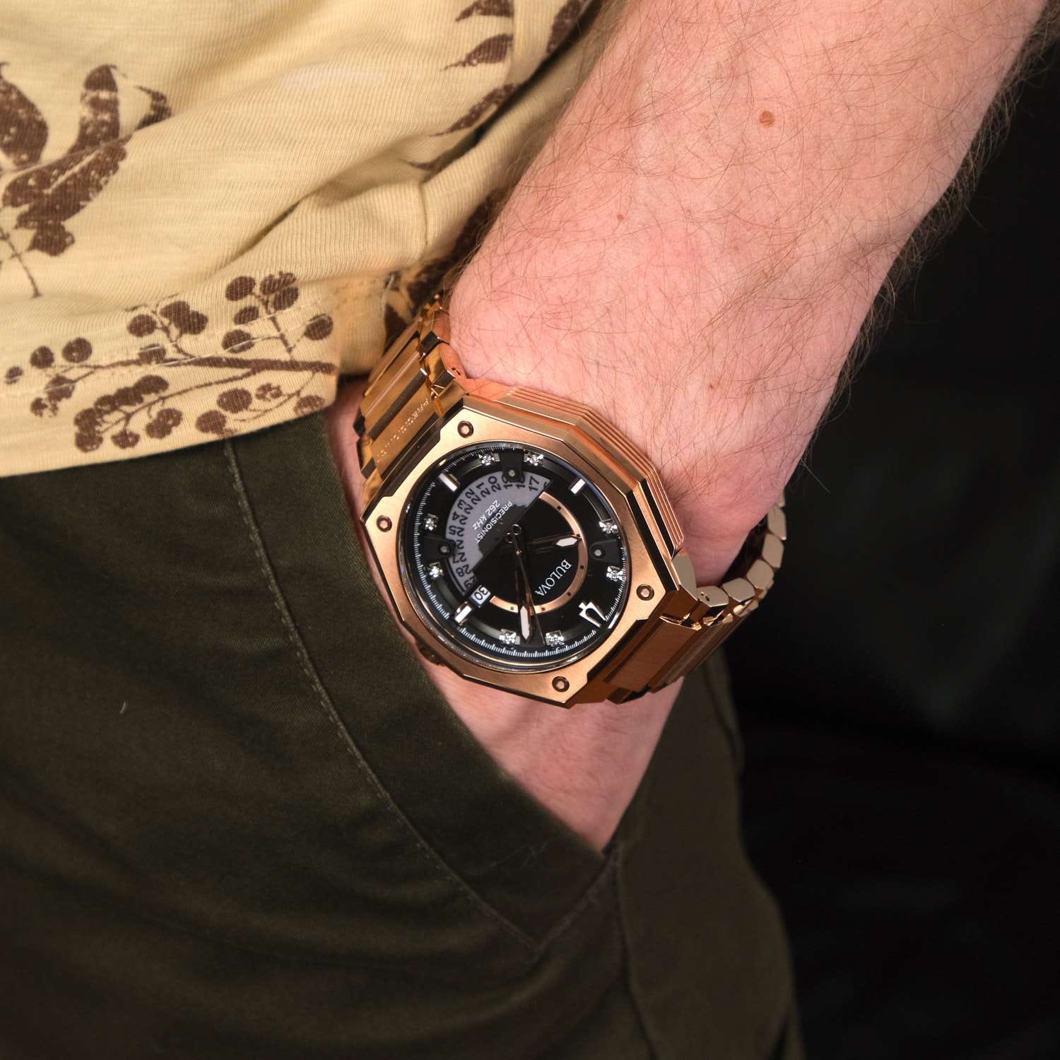 Оригинальные часы Bulova Bulova Precisionist 97D129 кварцевые калибр механизма nm50 общий вид