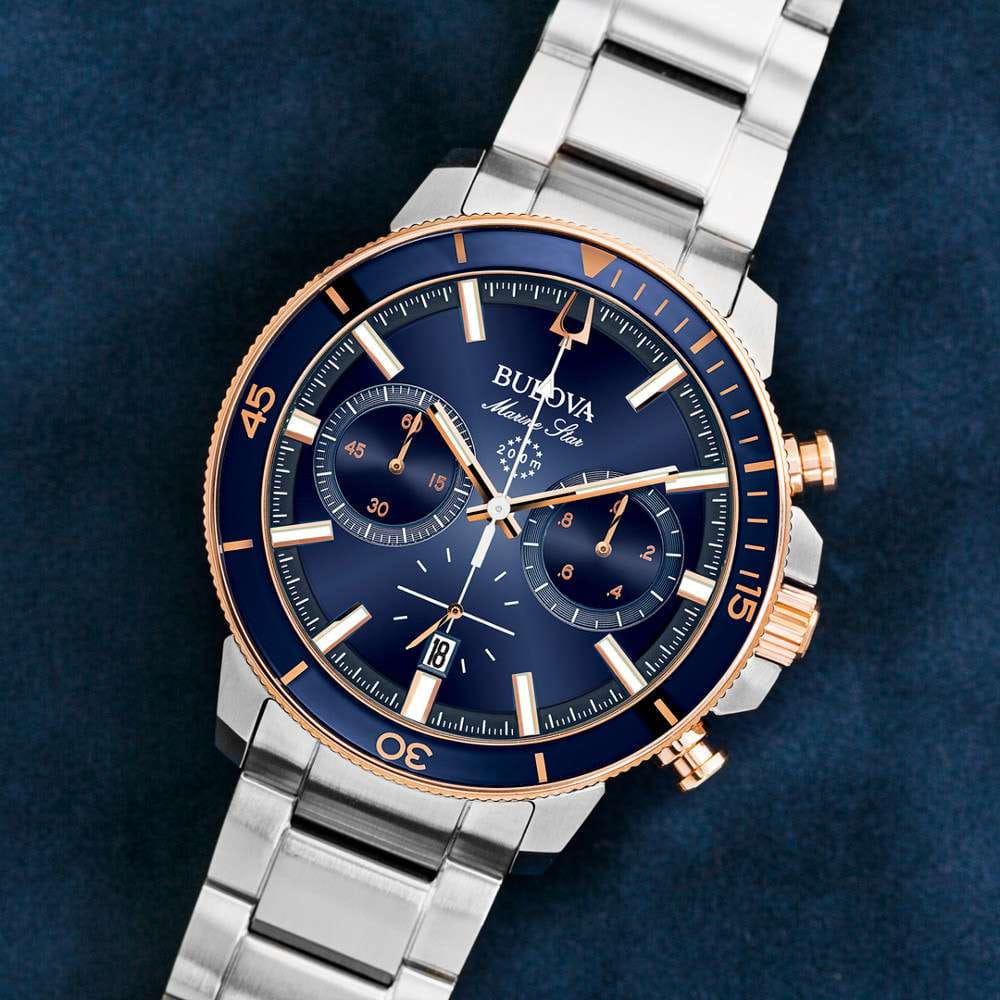 Оригинальные часы Bulova Bulova Marine Star 98B301 кварцевые калибр механизма  общий вид