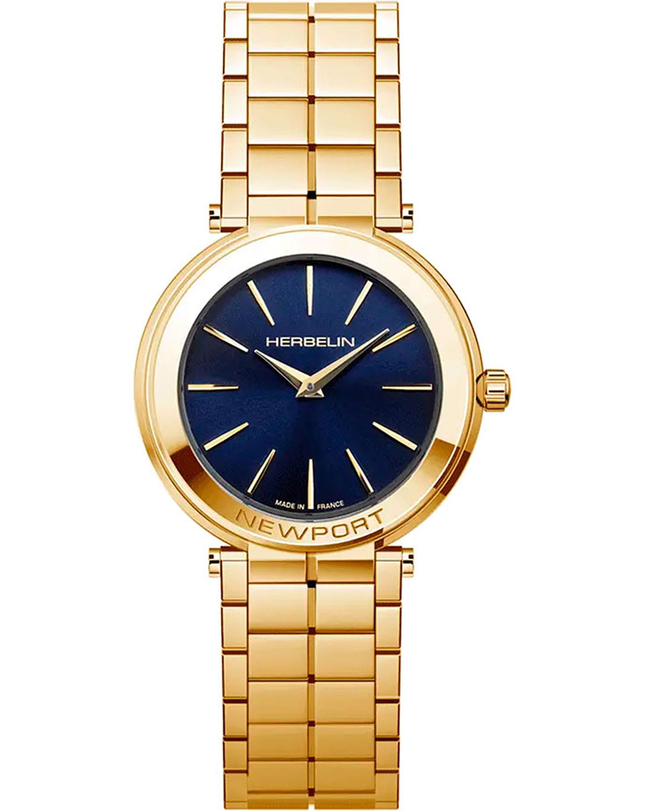 Herbelin Herbelin Newport Slim 16922BP15  16922BP15 кварцевые женские часы синий циферблат, браслет нержавеющая сталь с pvd-покрытием — вид спереди