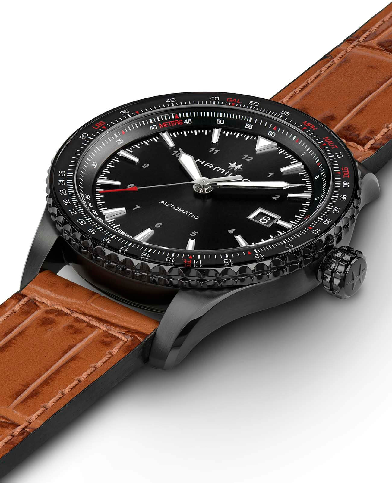 Hamilton Hamilton Khaki Aviation Converter H76625530 механические мужские часы часы крупный план черный циферблата