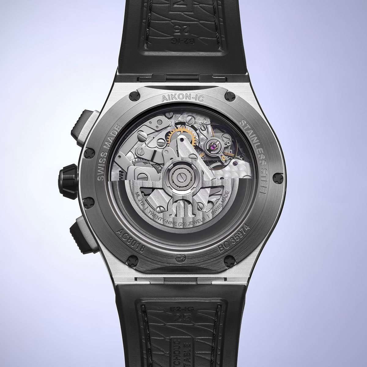 Maurice Lacroix Maurice Lacroix Aikonic Automatic Chronograph Skeleton AC8018-SSL20-030-2 , наручные мужские часы фото под углом