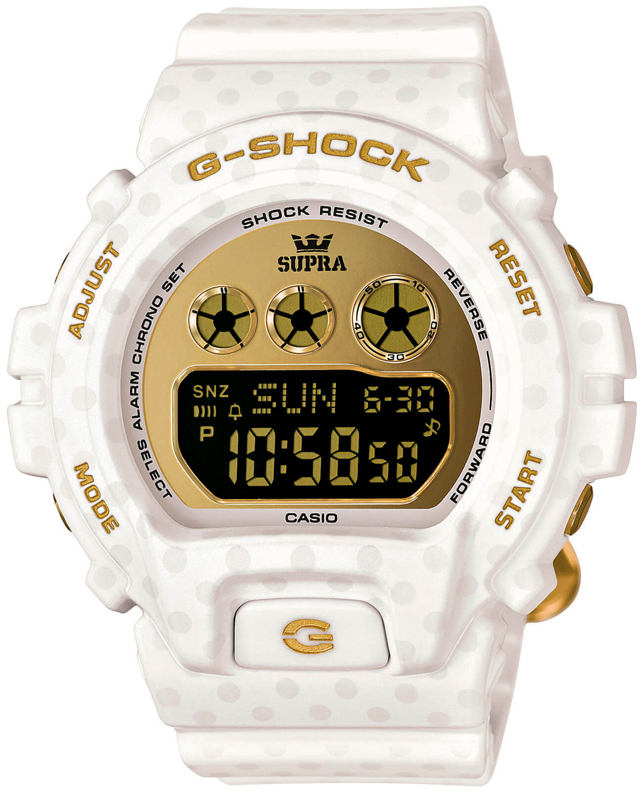 Casio Casio G-Shock GMD-S6900SP-7  GMD-S6900SP-7E электронные женские часы черный циферблат, браслет полимер — вид спереди