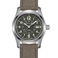 Hamilton Hamilton Khaki Field Auto H70605963  H70605963 механические мужские часы зеленый циферблат, браслет кожа + текстиль — вид спереди