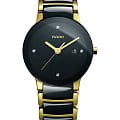 Rado Rado Centrix Diamonds R30930712  R30930712 кварцевые женские часы черный циферблат, браслет сталь + pvd + керамика — вид спереди