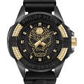 Philipp Plein Philipp Plein The Skull PWAAA1321  PWAAA1321 кварцевые мужские часы черный циферблат, браслет силикон — вид спереди