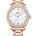 Omega Omega Seamaster Aqua Terra 220.55.34.20.55.001 Aqua Terra 22055342055001 механические женские часы  белый циферблат, браслет 18-каратное красное золото — вид спереди