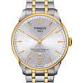 Tissot Tissot Chemin des Tourelles Powermatic 80 T099.407.22.037.00 Chemin des Tourelles T0994072203700 механические мужские часы белый циферблат, браслет сталь c pvd покрытием — вид спереди