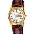 Casio Casio Collection LTP-V006GL-7B  LTP-V006GL-7B кварцевые женские часы белый циферблат, браслет кожаный — вид спереди