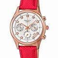 Casio Casio Sheen SHE-5023GL-7B  SHE-5023GL-7B кварцевые женские часы белый циферблат, браслет кожаный — вид спереди