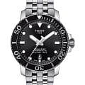 Tissot Tissot Seastar 1000 Powermatic 80 T120.407.11.051.00 Seastar 1000 T1204071105100 механические мужские часы черный циферблат, браслет нержавеющая сталь — вид спереди