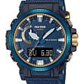 Casio Casio Pro Trek PRW-61SS-2DR (PRW-61SS-2) PRW PRW-61SS-2 кварцевые мужские часы синий циферблат, браслет тканевый — вид спереди