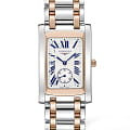 Longines Longines DolceVita L5.655.5.71.7  L56555717 кварцевые женские часы белый циферблат, браслет нержавеющая сталь + золото 18к — вид спереди