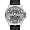 Armani Exchange Armani Exchange Hampton AX2445  AX2445 кварцевые мужские часы  серебристый циферблат, браслет кожаный — вид спереди