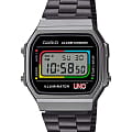 Casio Casio Vintage A168WEUC-1A   A168WEUC-1A кварцевые мужские часы антрацитовый циферблат, браслет нержавеющая сталь — вид спереди