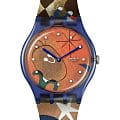 Swatch Swatch New Gent Biosourced SO29Z136  SO29Z136 кварцевые мужские часы  оранжевый циферблат, браслет силикон — вид спереди