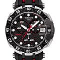 Tissot Tissot T-Race Chronograph T092.417.27.201.00 T Race T0924172720100 кварцевые мужские часы черный циферблат, браслет каучук — вид спереди