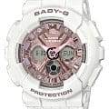 Casio Casio Baby-G BA-130-7A1DR (BA-130-7A1ER)  BA-130-7A1ER кварцевые женские часы розовый циферблат, браслет пластик — вид спереди