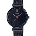 Casio Casio Collection LTP-2023VMB-1  LTP-2023VMB-1 кварцевые женские часы черный циферблат, браслет сталь с ip покрытием — вид спереди