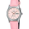 Casio Casio LTP-V006L-4B  LTP-V006L-4B кварцевые женские часы розовый циферблат, браслет кожаный — вид спереди
