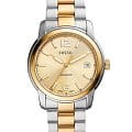 Fossil Fossil Heritage ME3228  ME3228 кварцевые мужские часы золотой циферблат, браслет нержавеющая сталь с ip-покрытием — вид спереди