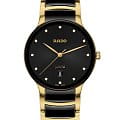 Rado Rado Centrix Diamonds R30022742  R30022742 кварцевые мужские часы черный циферблат, браслет высокотехнологичная керамика + нержавеющая сталь с pvd покрытием — вид спереди