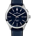 Jacques Lemans Jacques Lemans Classic 1-2130C  1-2130C кварцевые мужские часы синий циферблат, браслет кожаный — вид спереди