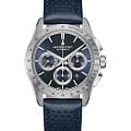 Hamilton Hamilton Jazzmaster Performer Auto Chrono H36616640  H36616640 механические мужские часы синий циферблат, браслет кожаный — вид спереди