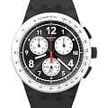 Swatch Swatch Chrono 42 Standard SUSB420  SUSB420 кварцевые мужские часы черный циферблат, браслет силикон — вид спереди