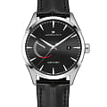 Hamilton Hamilton Jazzmaster Power Reserve Auto H32635731  H32635731 механические мужские часы черный циферблат, браслет кожаный — вид спереди