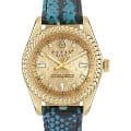 Philipp Plein Philipp Plein Queen PWDAA0221  PWDAA0221 кварцевые женские часы золотой циферблат, браслет кожаный — вид спереди