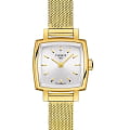 Tissot Tissot Lovely Square T058.109.33.031.00 Lovely T0581093303100 кварцевые женские часы  серебристый циферблат, браслет сталь c pvd покрытием — вид спереди