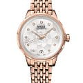 Mido Mido Rainflower M043.207.33.106.00  M0432073310600 механические женские часы белый циферблат, браслет нержавеющая сталь с pvd-покрытием — вид спереди