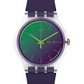 Swatch Swatch New Gent SUOK712  SUOK712 кварцевые мужские часы фиолетовый циферблат, браслет силикон — вид спереди