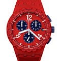 Swatch Swatch Chrono 42 Standard SUSR407  SUSR407 кварцевые женские часы красный циферблат, браслет силикон — вид спереди
