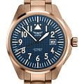 Aviator Aviator Airacobra V.3.39.2.335.5  V.3.39.2.335.5 механические мужские часы синий циферблат, браслет нержавеющая сталь с pvd-покрытием — вид спереди