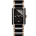 Rado Rado Integral Diamonds R20228712  R20228712 кварцевые женские часы черный циферблат, браслет сталь + pvd + керамика — вид спереди