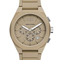 Armani Exchange Armani Exchange Andrea AX4162  AX4162 кварцевые мужские часы коричневый циферблат, браслет силикон — вид спереди