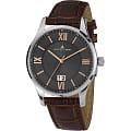 Jacques Lemans Jacques Lemans 1-1845N  1-1845N кварцевые мужские часы  серый циферблат, браслет кожаный — вид спереди