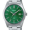 Casio Casio Collection MTP-VD03D-3A1  MTP-VD03D-3A1 кварцевые мужские часы зеленый циферблат, браслет нержавеющая сталь — вид спереди