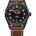 Victorinox Victorinox AirBoss 241886  241886 механические мужские часы черный циферблат, браслет кожаный — вид спереди