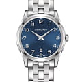 Hamilton Hamilton Jazzmaster Thinline Quartz H38511143  H38511143 кварцевые мужские часы синий циферблат, браслет нержавеющая сталь — вид спереди