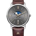 Maurice Lacroix Maurice Lacroix Eliros Moonphase EL1108-SS001-311-1  EL1108-SS001-311-1 кварцевые мужские часы серый циферблат, браслет кожаный — вид спереди