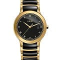 Rado Rado Centrix R30528152  R30528152 кварцевые женские часы черный циферблат, браслет сталь + pvd + керамика — вид спереди