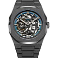 D1 Milano D1 Milano Skeleton SKBJ05  SKBJ05 механические мужские часы черный циферблат, браслет нержавеющая сталь с pvd-покрытием — вид спереди