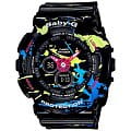 Casio Casio Baby-G BA-120SPL-1A  BA-120SPL-1A кварцевые женские часы черный циферблат, браслет пластик — вид спереди