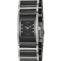 Rado Rado Integral Diamonds R20759759  R20759759 кварцевые женские часы черный циферблат, браслет сталь + керамические вставки — вид спереди