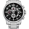 Citizen Citizen Chronograph AN3690-56E  AN3690-56E кварцевые мужские часы черный циферблат, браслет нержавеющая сталь — вид спереди