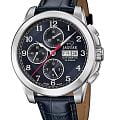 Jaguar Jaguar Le Chronographe J975/3  J975/3 механические мужские часы  синий циферблат, браслет кожаный — вид спереди