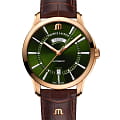 Maurice Lacroix Maurice Lacroix Pontos PT6358-BRZ01-63E-3  PT6358-BRZ01-63E-3 механические мужские часы зеленый циферблат, браслет кожаный — вид спереди