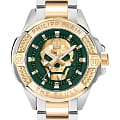Philipp Plein Philipp Plein The Skull PWAAA2825  PWAAA2825 кварцевые мужские часы зеленый циферблат, браслет нержавеющая сталь с pvd-покрытием — вид спереди